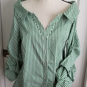 Medium - Striped off shoulder shirt